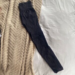 Black High-Waisted Moto Leggings